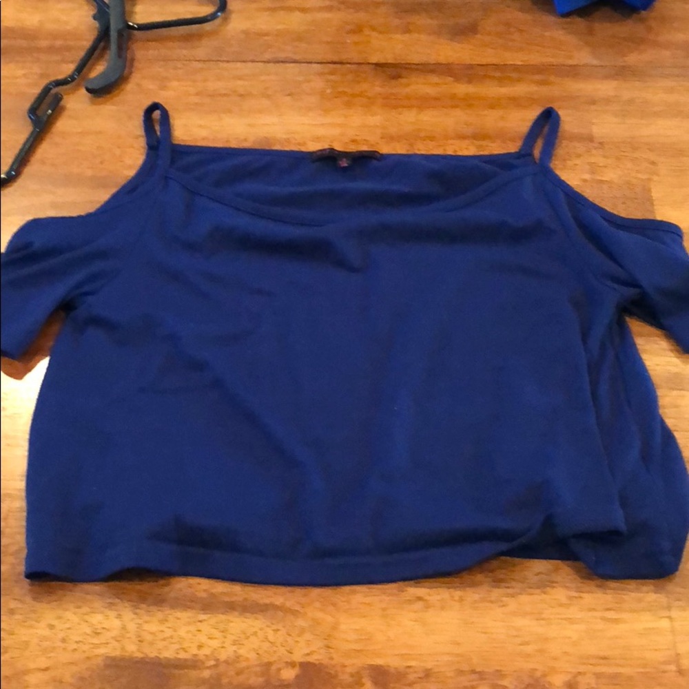 Blue off shoulder top